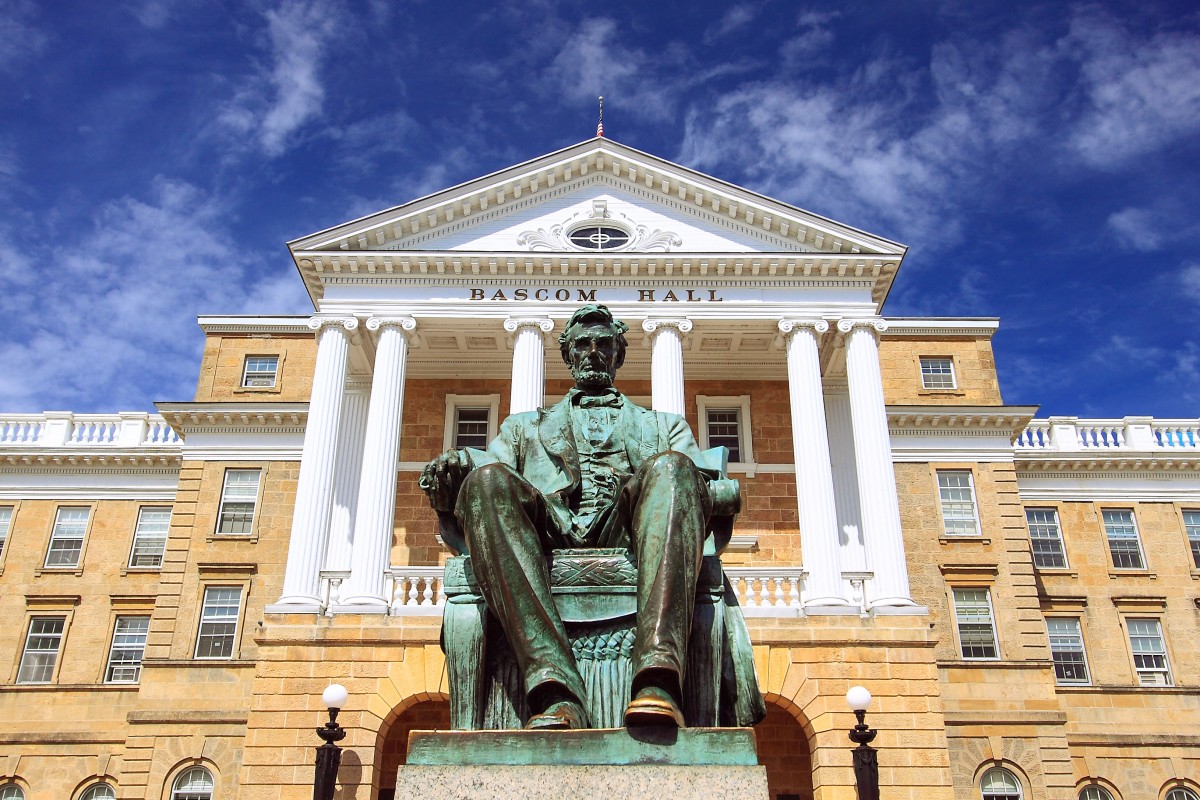Lincoln statue in front of Bascom Hall at University of Wisconsin. Source: Shutterstock/Aeypix.